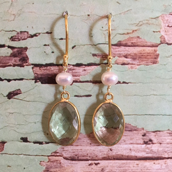 Rock Crystal and Pearl Earrings