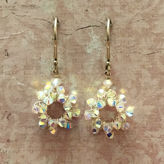 Small Crystal Halo Earrings