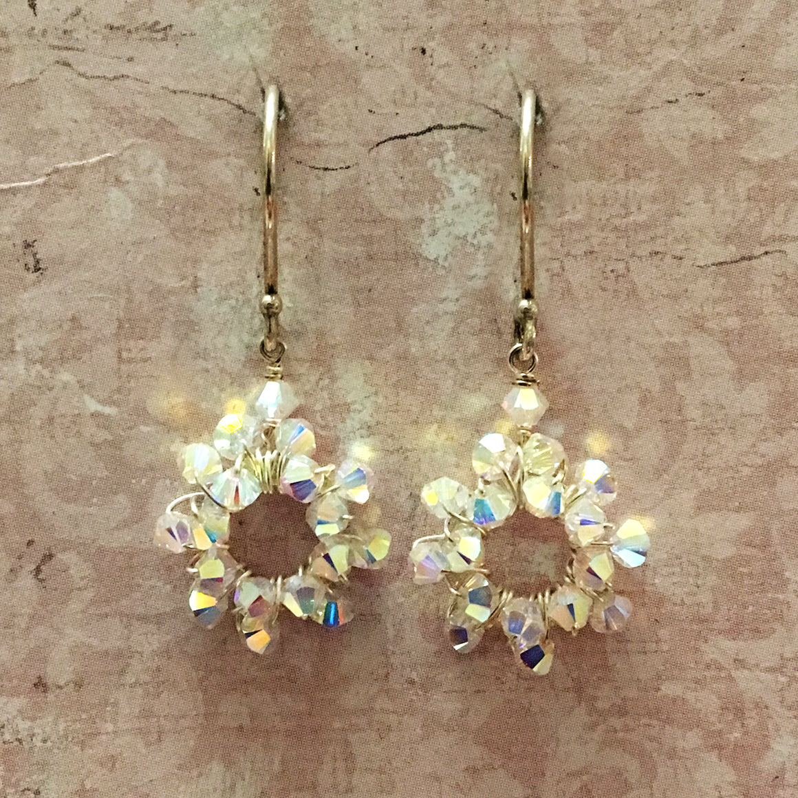 Small Crystal Halo Earrings