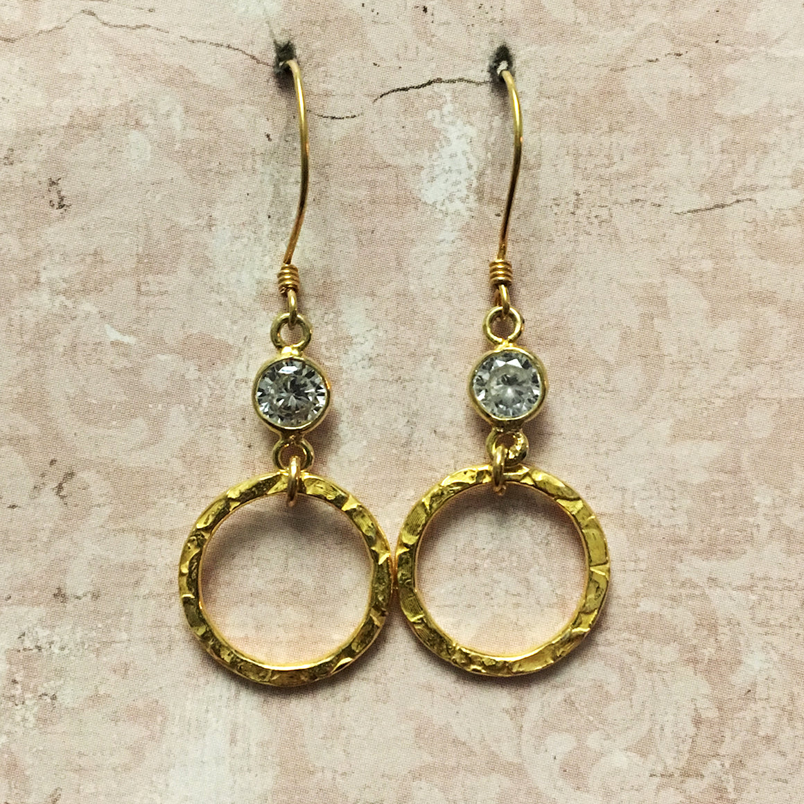 Small Halo and Diamante Earrings