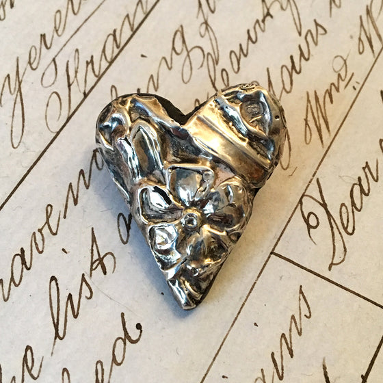 Small Vintage Silver Heart Brooch