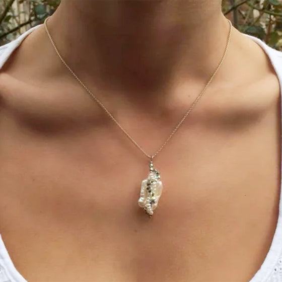 Swarovski Crystal Wrapped Freshwater Baroque Pearl Necklace