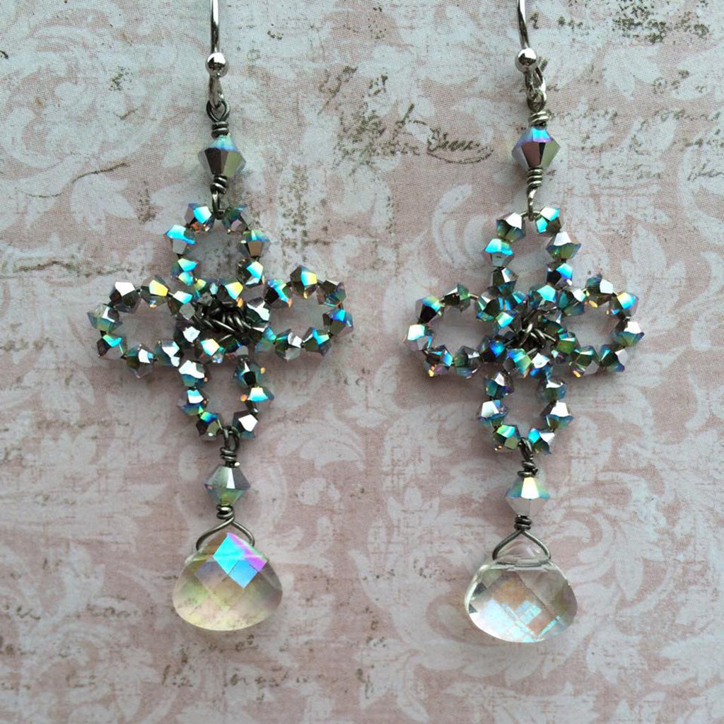 Swarovski Crystal 4-Petal Earrings